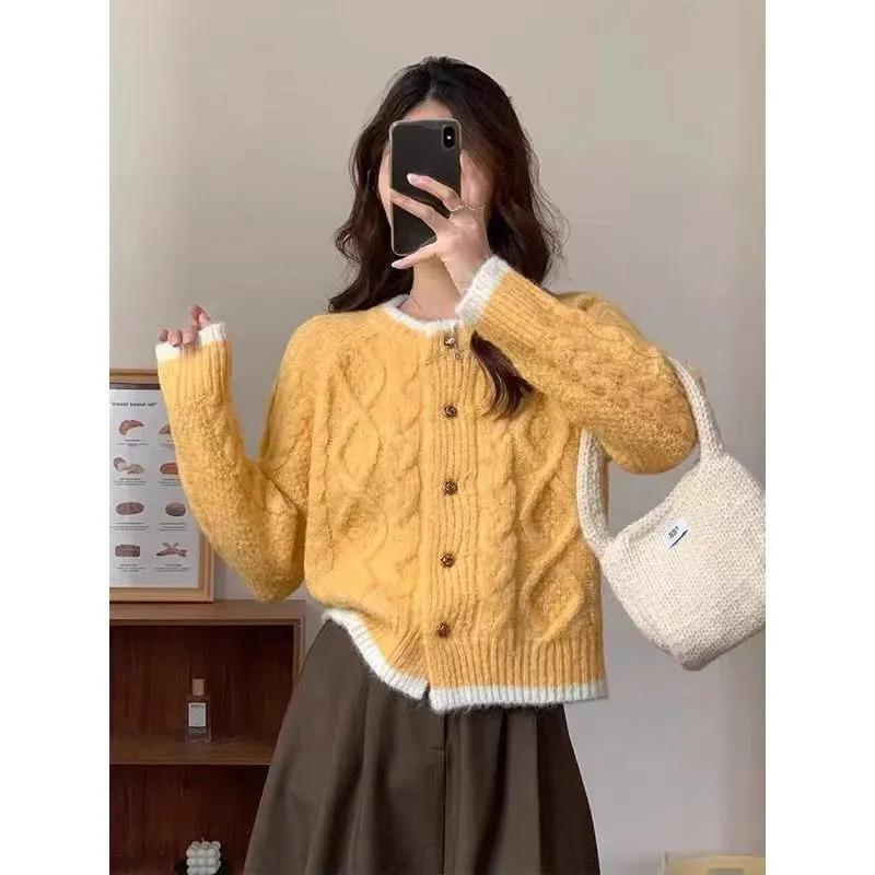 WTEMPO Большие размеры Однотонные свободные вязаные кардиганы с круглым вырезом Женские повседневные универсальные кардиганы с длинным рукавом на пуговицах XXL жёлтый
WTEMPO Большие размеры Однотонные свободные вязаные кардиганы с круглым вырезом Женские повседневные универсальные кардиганы с длинным рукавом на пуговицах XXL жёлтый