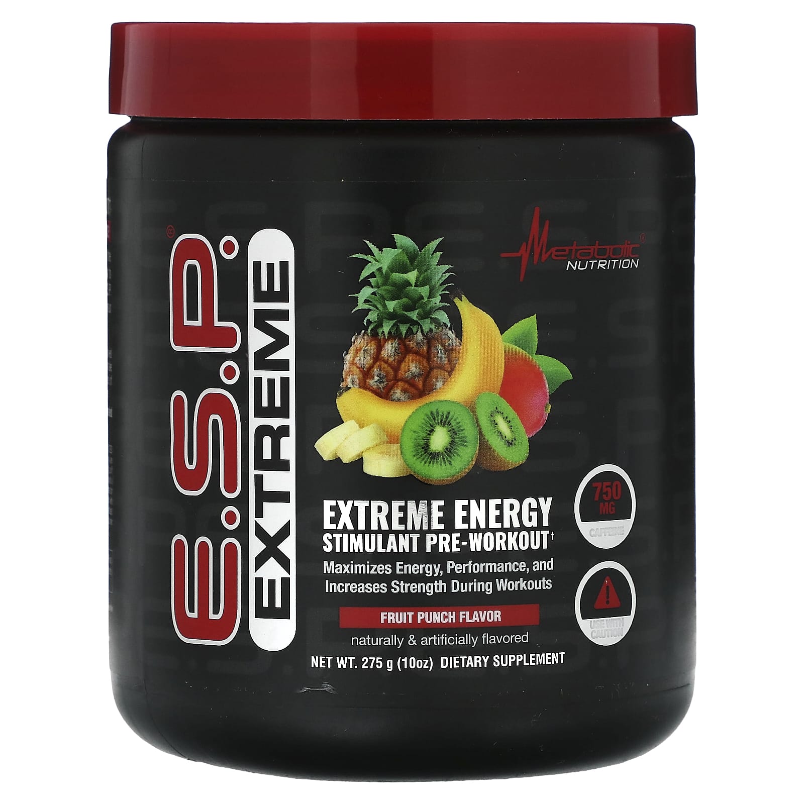 Metabolic Nutrition, ESESP Extreme Energy Stimulant Pre-Workout, Fruit Punch Flavor, 10 oz (275 g)
Metabolic Nutrition, ESESP Extreme Energy Stimulant Pre-Workout, Fruit Punch Flavor, 10 oz (275 g)
