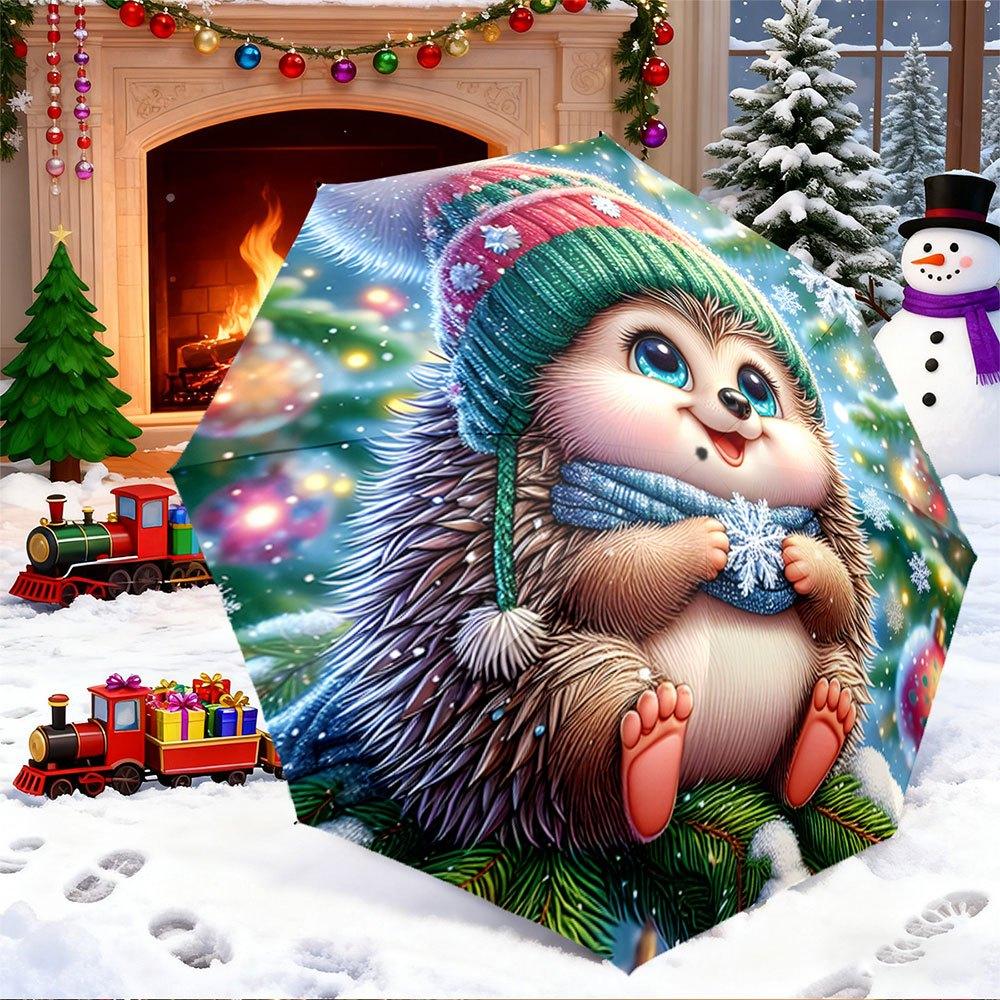Open/Close Portable Folding Umbrella with Hedgehog Christmas Design (Snowman, Train & Lights) - 8-Rib Compact Travel Umbrella (as the picture,Iron&8K)
Open/Close Portable Folding Umbrella with Hedgehog Christmas Design (Snowman, Train & Lights) - 8-Rib Compact Travel Umbrella (as the picture,Iron&8K)