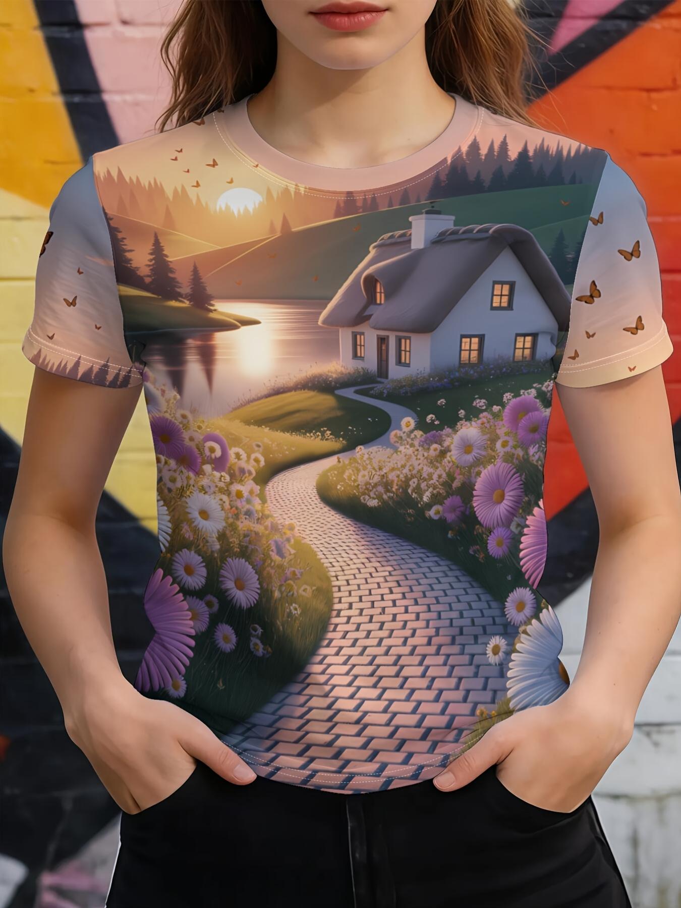 Mystical Forest Portal S New Summer Trendy Digital Print Casual Crew Neck T-Shirt Features a Fashionable Crew Neck And Short Sleeve Design. Paired wit M дубильна кора
Mystical Forest Portal S New Summer Trendy Digital Print Casual Crew Neck T-Shirt Features a Fashionable Crew Neck And Short Sleeve Design. Paired wit M дубильна кора