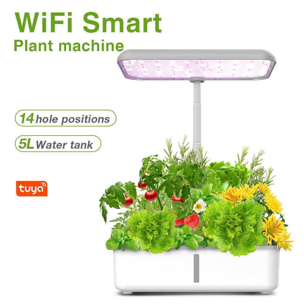 14 Pods Tuya WiFi Hydroponics Growing System LED Light Planter Indoor Herb Vegetable Flower Soilless Smart Planting Machine
14 Pods Tuya WiFi Hydroponics Growing System LED Light Planter Indoor Herb Vegetable Flower Soilless Smart Planting Machine