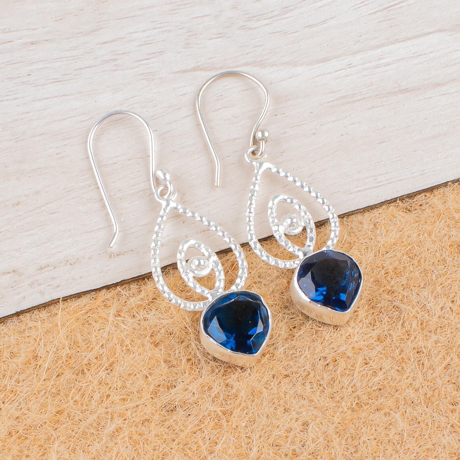 London Blue Topaz Gemstone 925 Sterling Silver Jewelry Drop/Dangle Earrings2.00 EE-32-7
London Blue Topaz Gemstone 925 Sterling Silver Jewelry Drop/Dangle Earrings2.00 EE-32-7