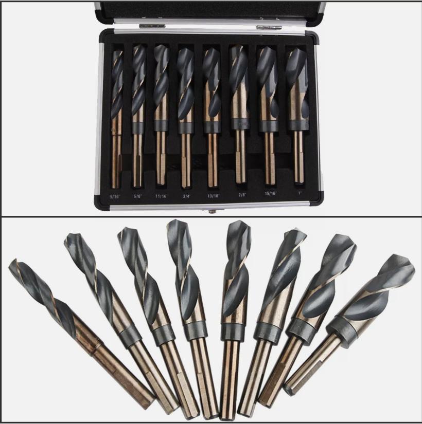 8PCS Set Small Shank Drill Bit High-speed Steel Equal-shank Drill Bit Set Large Size 9/16 inch to 1 inch Aluminum Box Drill Bit
8PCS Set Small Shank Drill Bit High-speed Steel Equal-shank Drill Bit Set Large Size 9/16 inch to 1 inch Aluminum Box Drill Bit