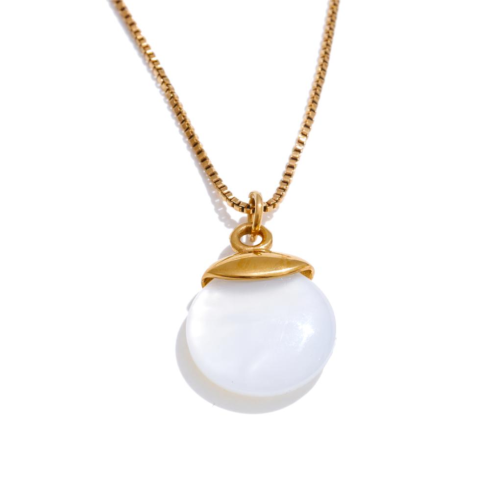 Yhpup Exquisite White Natural Stone Pendant Necklace High Quality Stainless Steel Trendy Fashion Chic Collar Jewelry for Women
Yhpup Exquisite White Natural Stone Pendant Necklace High Quality Stainless Steel Trendy Fashion Chic Collar Jewelry for Women