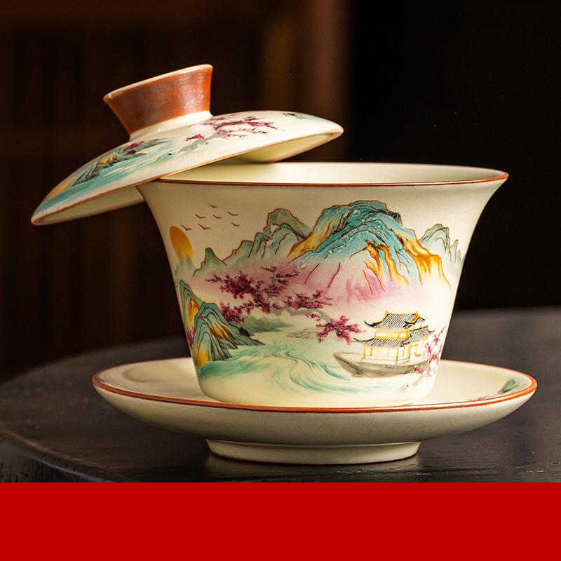 1 pcs Ru kiln opened tea cup Hovering heat-resistant household ceramic lid bowl Tea cup Rotating tea bowl with lid 170ml
1 pcs Ru kiln opened tea cup Hovering heat-resistant household ceramic lid bowl Tea cup Rotating tea bowl with lid 170ml