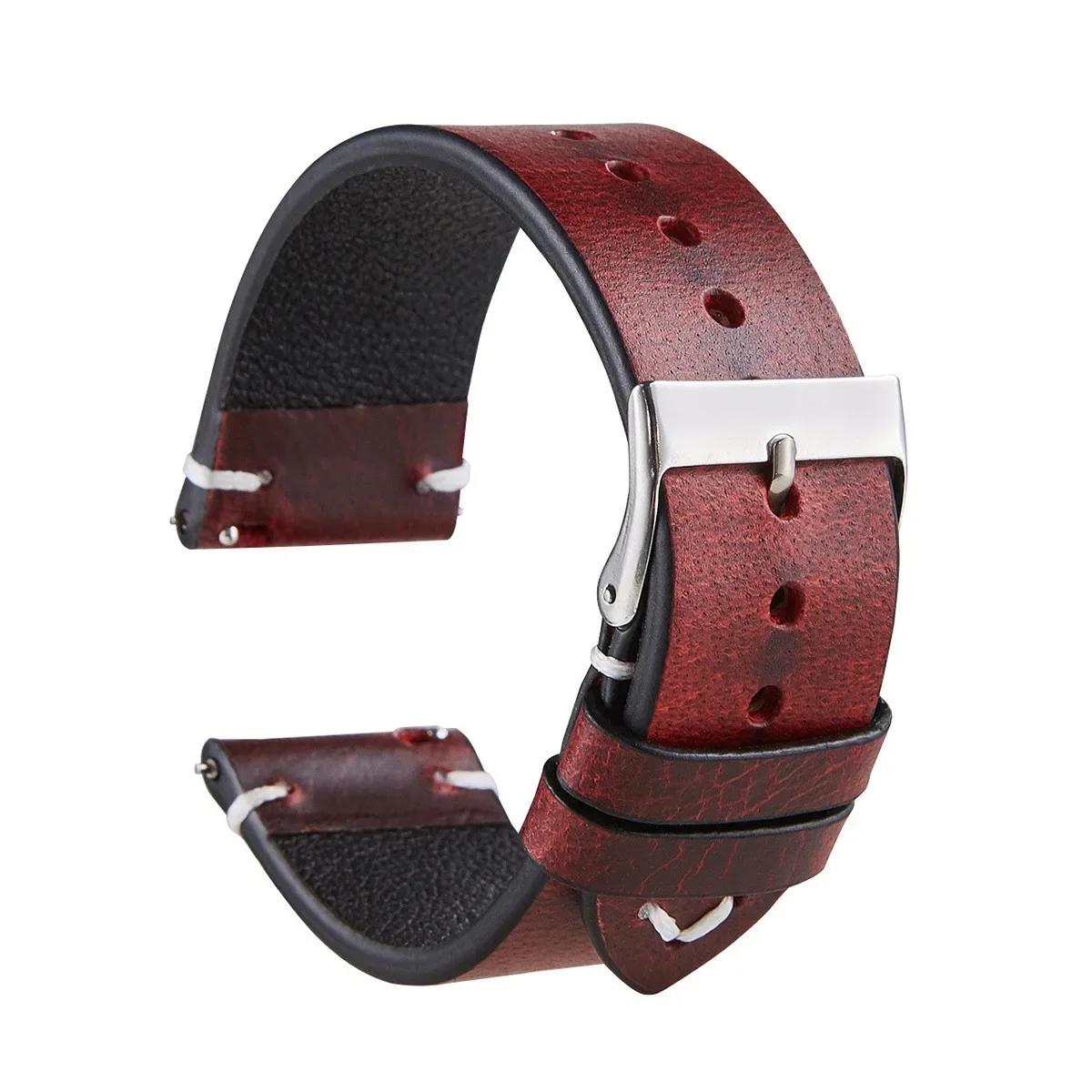 High Quality Vintage Oil Wax Colored Cowhide Watchband for Seiko Leather Straps 18 20 22mm Quick Release Waterproof Bracelet 18mm красный
High Quality Vintage Oil Wax Colored Cowhide Watchband for Seiko Leather Straps 18 20 22mm Quick Release Waterproof Bracelet 18mm красный