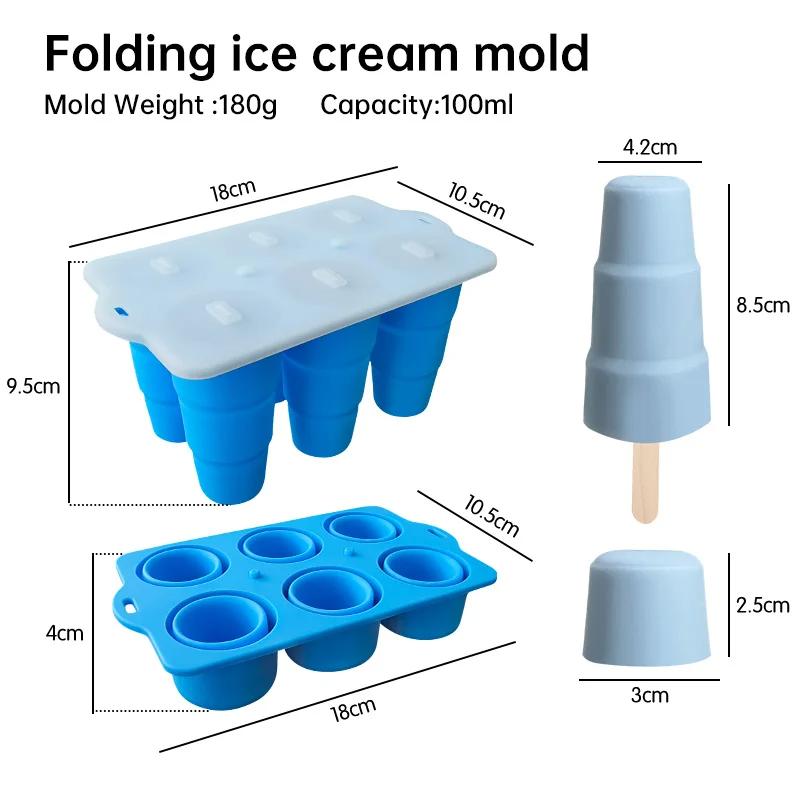 6в1 Креативная складная силиконовая форма для мороженого Пищевой силикон 6-ячеечные формы для мороженого эскимо Формы для льда
6в1 Креативная складная силиконовая форма для мороженого Пищевой силикон 6-ячеечные формы для мороженого эскимо Формы для льда