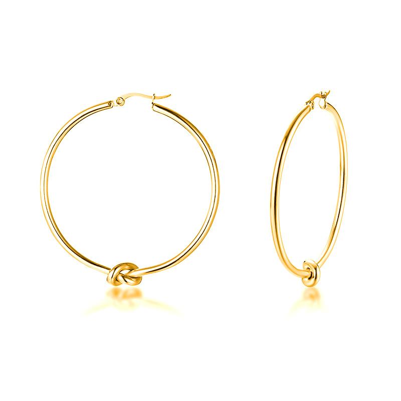 Circle Hoop Earrings for Women, Stainless Steel Knoted Earrings, Round Minimalist Hoops
Circle Hoop Earrings for Women, Stainless Steel Knoted Earrings, Round Minimalist Hoops