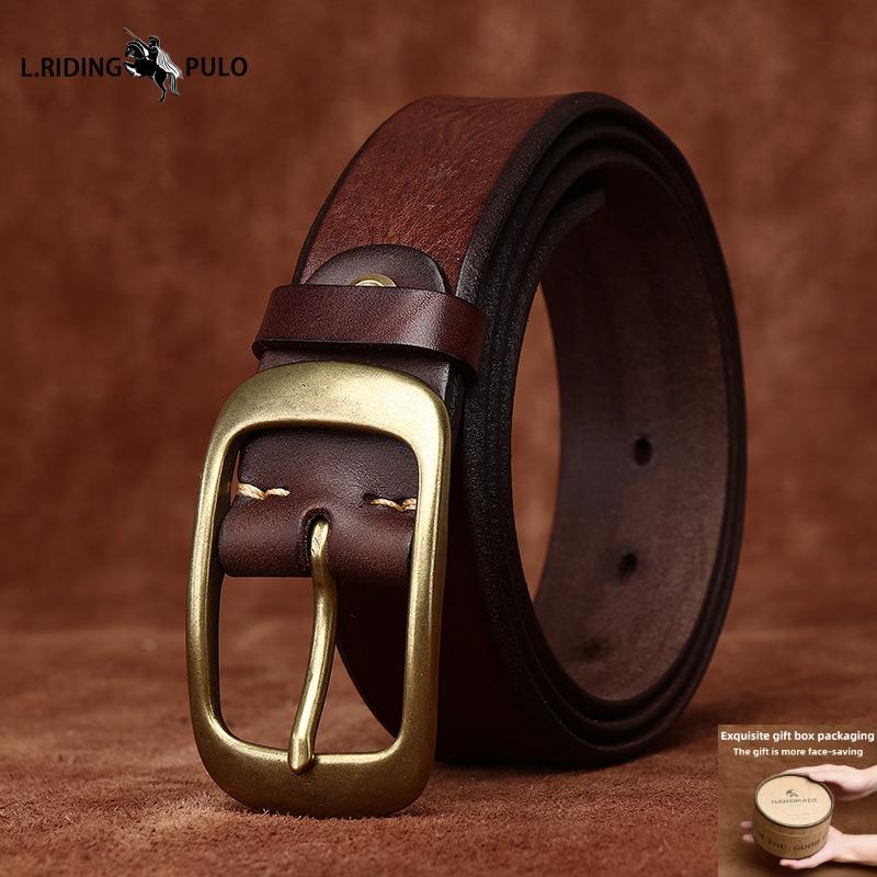 Retro Personality Bevel Handmade Men s and Women s Genuine Leather Leather Belt Pin Buckle Jeans Belt 130cm
Retro Personality Bevel Handmade Men s and Women s Genuine Leather Leather Belt Pin Buckle Jeans Belt 130cm