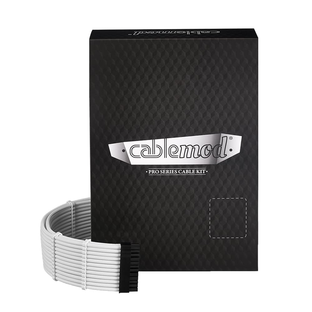CableMod RT-Series Pro ModMesh Sleeved 12VHPWR StealthSense Dual Cable Kit for ASUSSeasonicPhanteks (White)