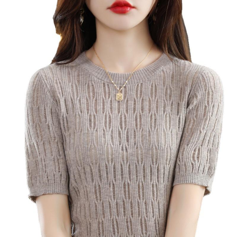 Полый крючок Вязаный с коротким рукавом Летний пуловер с круглым вырезом Тонкий топ с рукавом до локтя Футболка Модный и универсальный с коротким рукавом XXL
Полый крючок Вязаный с коротким рукавом Летний пуловер с круглым вырезом Тонкий топ с рукавом до локтя Футболка Модный и универсальный с коротким рукавом XXL