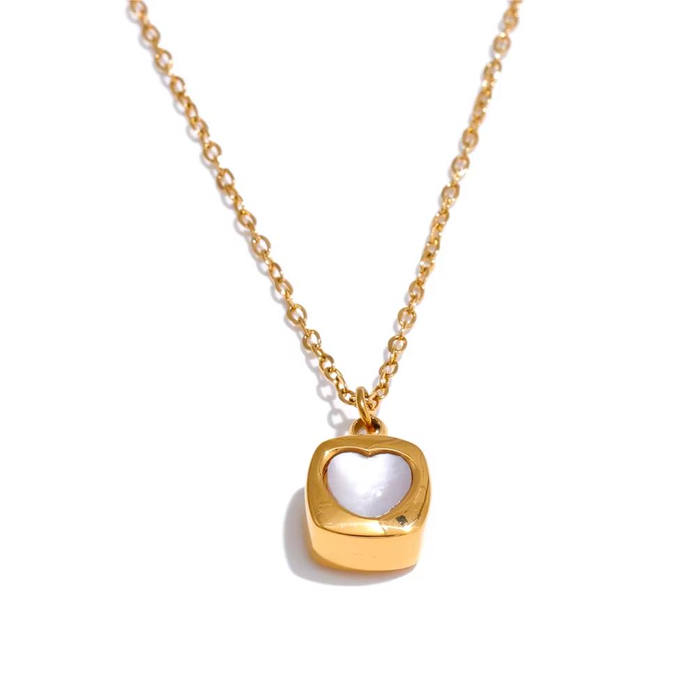 Yhpup Exquisite Stainless Steel Red Resin Heart Love Square Necklace Pendant 18K PVD Plated Popular Sweet Romantic Jewelry
Yhpup Exquisite Stainless Steel Red Resin Heart Love Square Necklace Pendant 18K PVD Plated Popular Sweet Romantic Jewelry