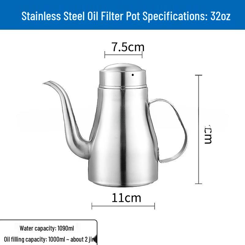Uto 1000ML Stainless Steel Oil Storage Pot with Strainer
Uto 1000ML Stainless Steel Oil Storage Pot with Strainer