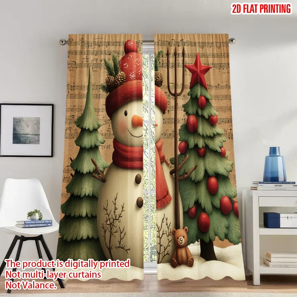 Set Of 2 Flat Printing Popular Christmas Curtains Snowman Trees Digital Printed Polyester Drapes Festive Curtain W100*H70(CM)-Rod Pocket&1PCS
Set Of 2 Flat Printing Popular Christmas Curtains Snowman Trees Digital Printed Polyester Drapes Festive Curtain W100*H70(CM)-Rod Pocket&1PCS
