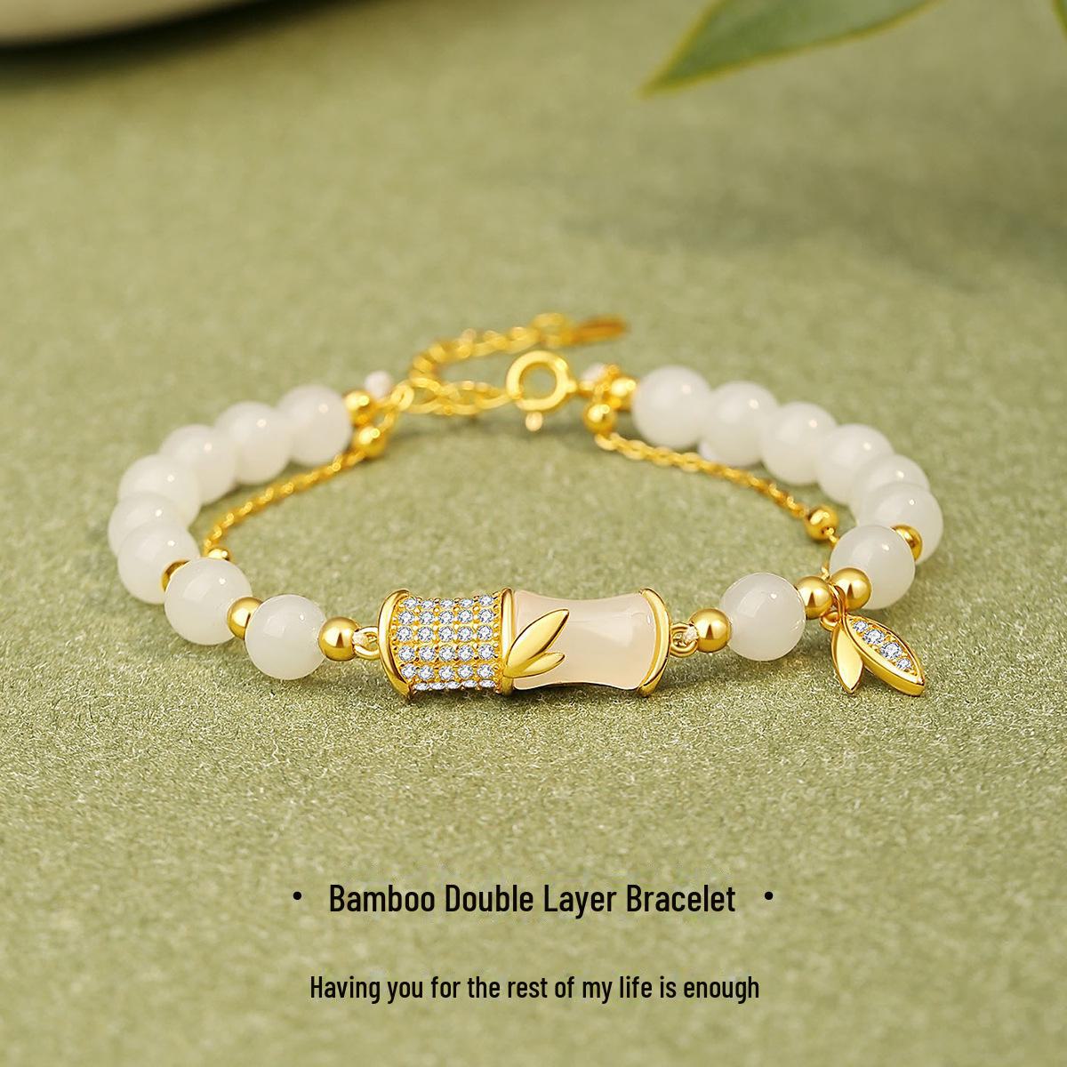Двойной браслет Xingcheng S925 Hetian Jade Bamboo - ювелирные изделия в китайском стиле 925 Silver
Двойной браслет Xingcheng S925 Hetian Jade Bamboo - ювелирные изделия в китайском стиле 925 Silver