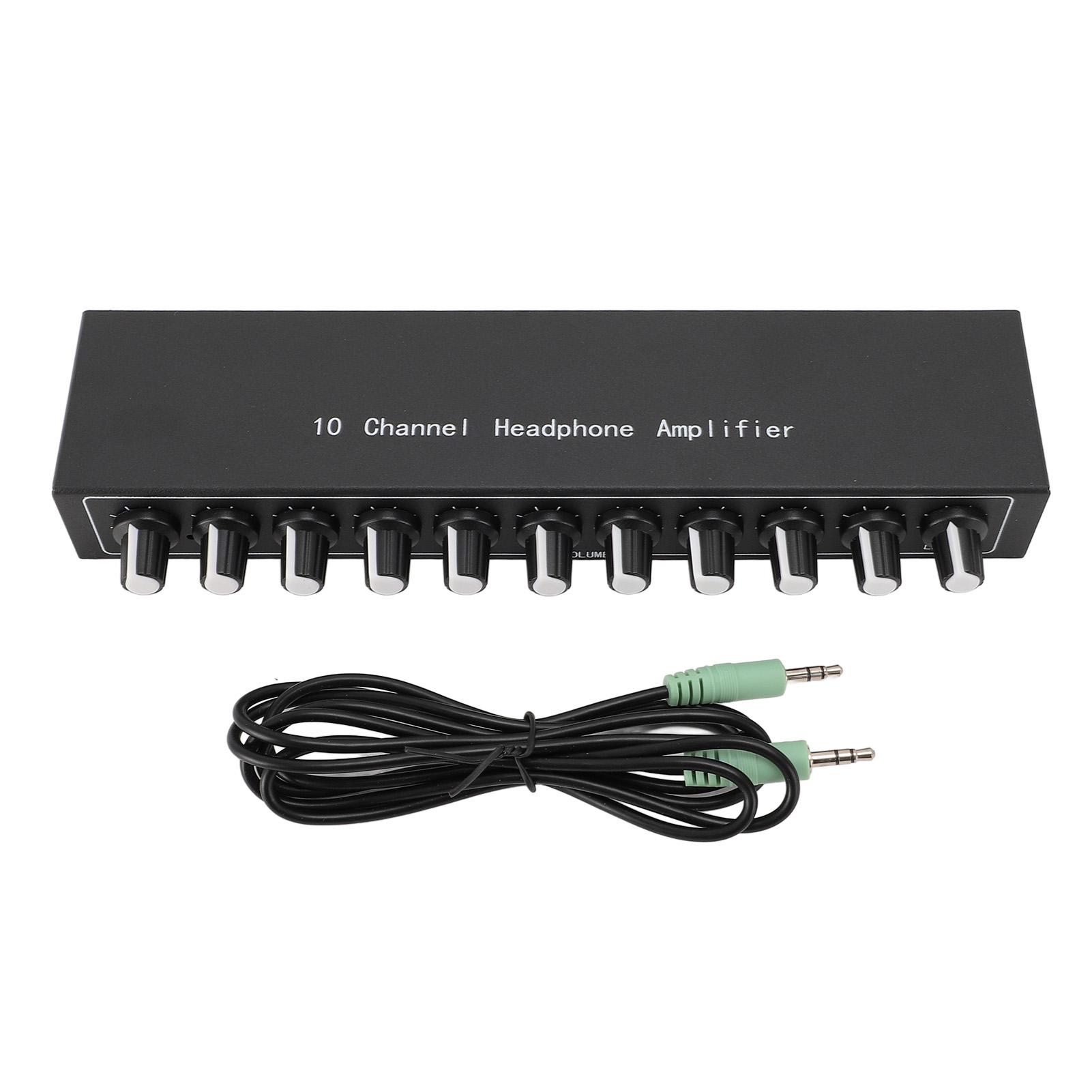 10 Channel Headphone Amplifier Portable Metal Headphone Splitter Built in Equalizer Stereo
10 Channel Headphone Amplifier Portable Metal Headphone Splitter Built in Equalizer Stereo