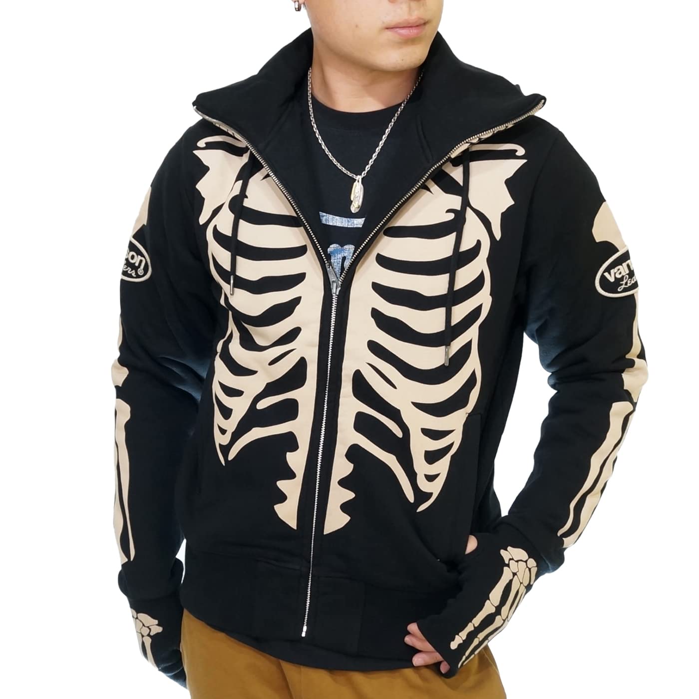 VANSON Human Bone Print Stand Collar Sweatshirt Hoodie (nvsz-2211) (M, Black) чёрный
VANSON Human Bone Print Stand Collar Sweatshirt Hoodie (nvsz-2211) (M, Black) чёрный