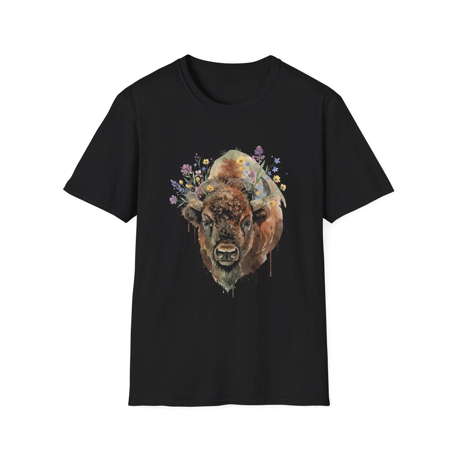 Bison Floral Watercolor Boho Black Tee Nature Aesthetic Graphic T-Shirt 2XL
Bison Floral Watercolor Boho Black Tee Nature Aesthetic Graphic T-Shirt 2XL