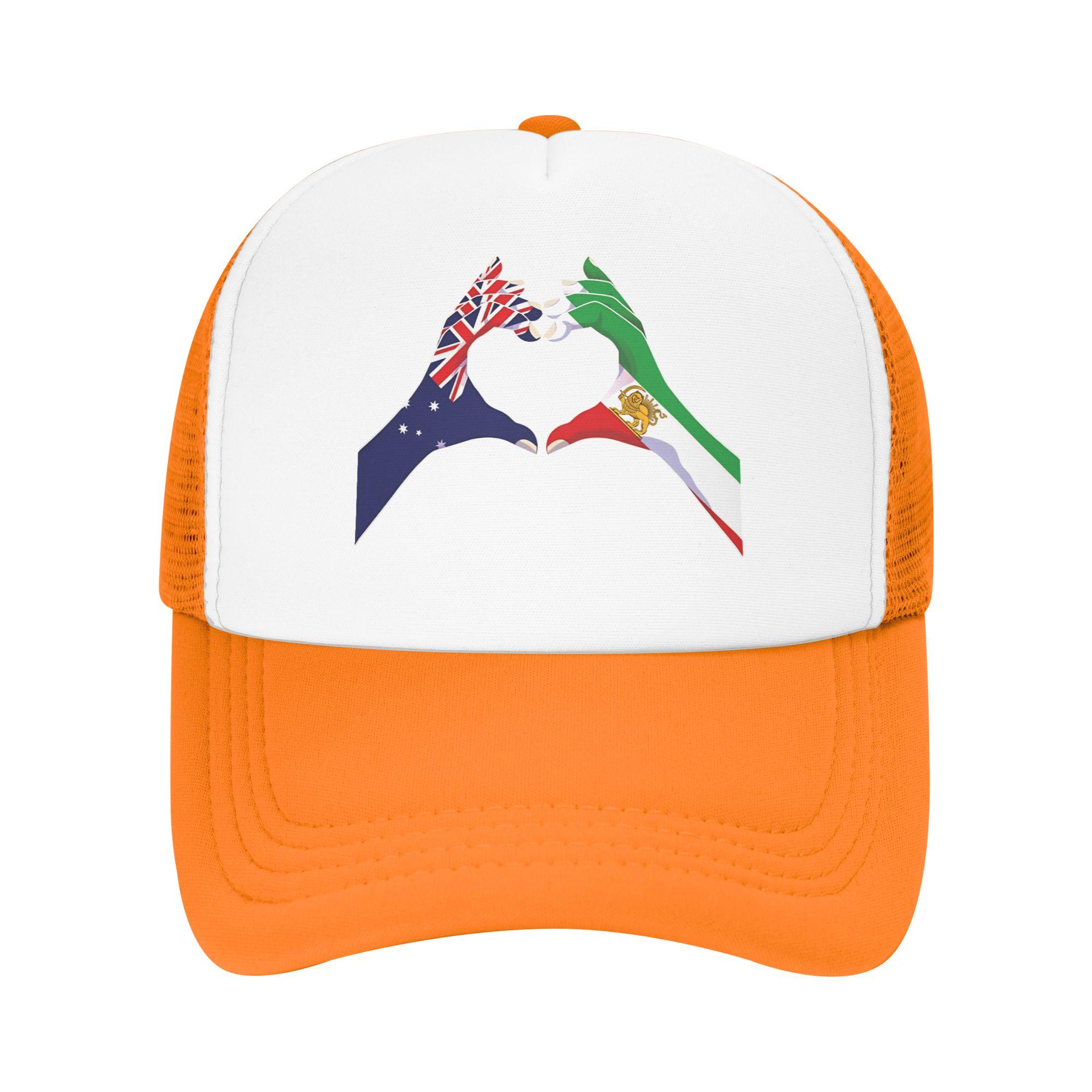 Australian Iranian Unity Heart Hands with Lion and Sun Baseball Cap Streetwear Men Mesh Trucker Hat Design Baseball Caps Gift One Size
Australian Iranian Unity Heart Hands with Lion and Sun Baseball Cap Streetwear Men Mesh Trucker Hat Design Baseball Caps Gift One Size