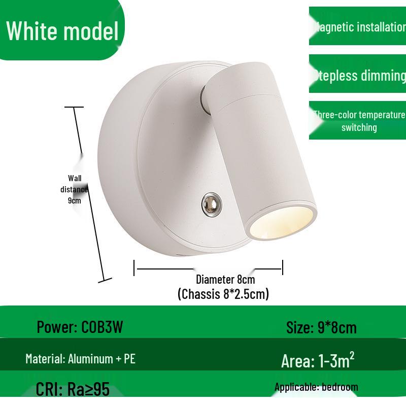 Wireless Magnetic COB LED Wall Light with USB Charging Aluminum Head, 3000K + Stepless Dimming
Wireless Magnetic COB LED Wall Light with USB Charging Aluminum Head, 3000K + Stepless Dimming