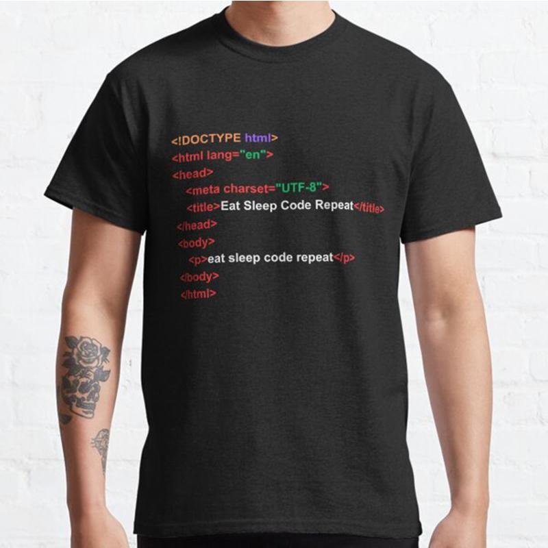 Чоловіча мода Повсякденний одяг з короткими рукавами HTML-код Їжте для сну Код повторення Футболки Великі футболки XXXL чорний
Чоловіча мода Повсякденний одяг з короткими рукавами HTML-код Їжте для сну Код повторення Футболки Великі футболки XXXL чорний