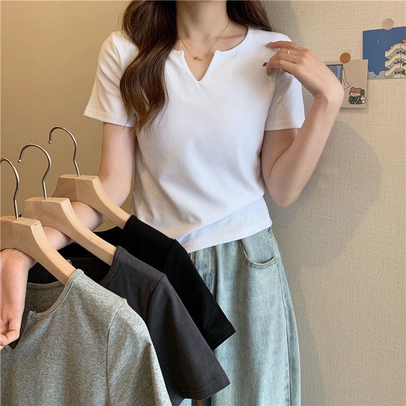 White Spicy Girl Slim V-Neck Short Sleeve T-Shirt for Women - Spring/Summer 2024 S for 65-90 jin
White Spicy Girl Slim V-Neck Short Sleeve T-Shirt for Women - Spring/Summer 2024 S for 65-90 jin