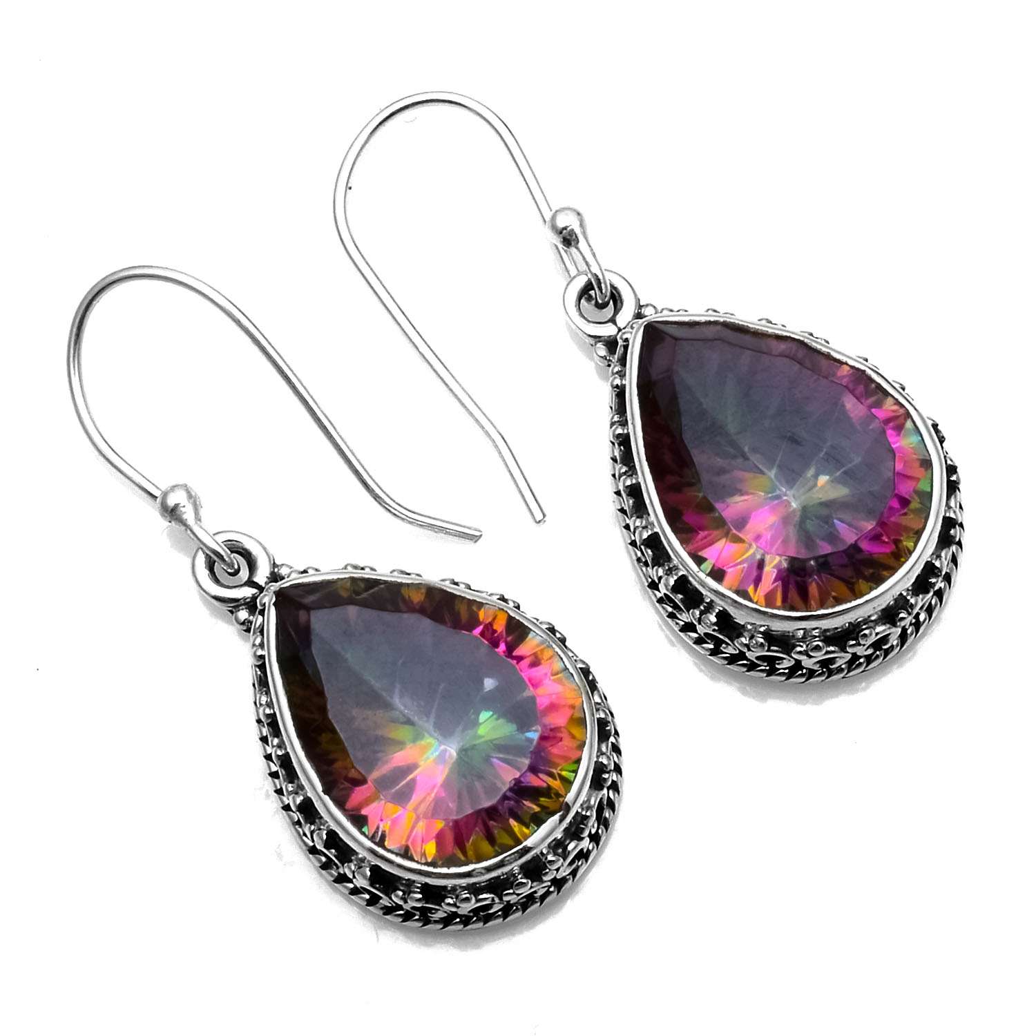 Mystic Topaz Gemstone Earrings Solid 925 Sterling Silver Handmade Earrings Jewelry Gift For Women And Girls E-1074
Mystic Topaz Gemstone Earrings Solid 925 Sterling Silver Handmade Earrings Jewelry Gift For Women And Girls E-1074