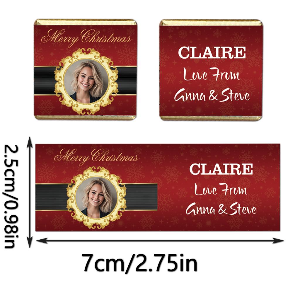 Customized photos/names, red Christmas candies, chocolate packaging stickers, labels, Christmas party gift packaging supplies 25pcs
Customized photos/names, red Christmas candies, chocolate packaging stickers, labels, Christmas party gift packaging supplies 25pcs