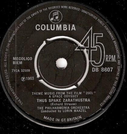 7inch Record VARIOUS 2001 A Space Odyssey Theme Music F DB8607 COLUMBIA UK Classical Used
7inch Record VARIOUS 2001 A Space Odyssey Theme Music F DB8607 COLUMBIA UK Classical Used