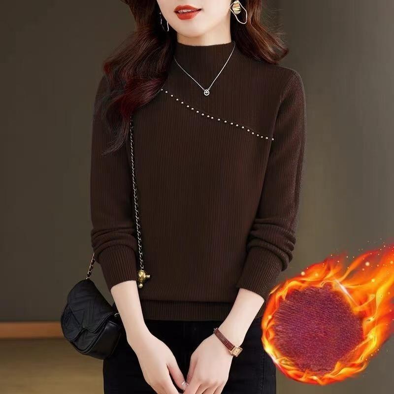 Модный повседневный пуловер, вязаный женский свитер с полувысоким воротом, осенне-зимний элегантный базовый плюшевый бархатный толстый теплый свитер для женщин, свободные джемперы 2323 One Size темно-коричневого
Модный повседневный пуловер, вязаный женский свитер с полувысоким воротом, осенне-зимний элегантный базовый плюшевый бархатный толстый теплый свитер для женщин, свободные джемперы 2323 One Size темно-коричневого