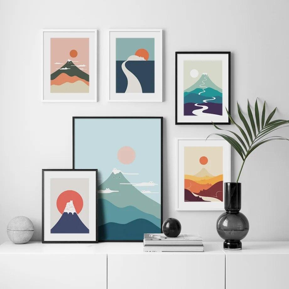 Cartoon Mountain Sunrise Sunset Wall Art Painting Simple Nordic Poster and Printing Wall Picture Living Room
Cartoon Mountain Sunrise Sunset Wall Art Painting Simple Nordic Poster and Printing Wall Picture Living Room