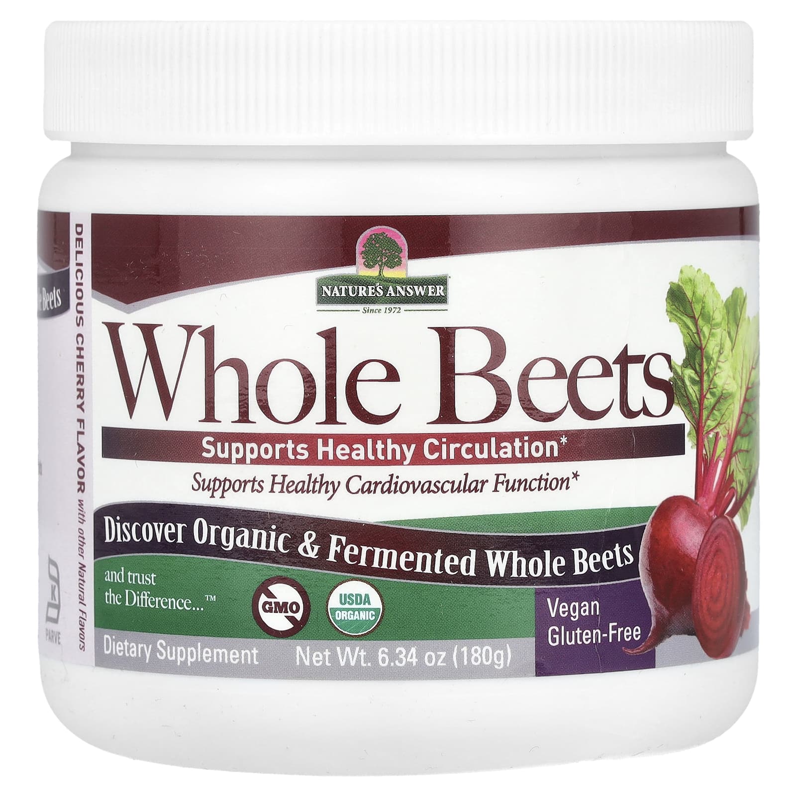 Nature s Answer, Natural Beet, Cherry, 6.34 oz (180 g)
Nature s Answer, Natural Beet, Cherry, 6.34 oz (180 g)