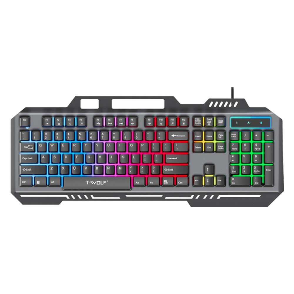 T-WOLF T16 Backlit Wired 104-Key Gaming Keyboard Ambient Light Gaming Keyboard As Shown A
T-WOLF T16 Backlit Wired 104-Key Gaming Keyboard Ambient Light Gaming Keyboard As Shown A