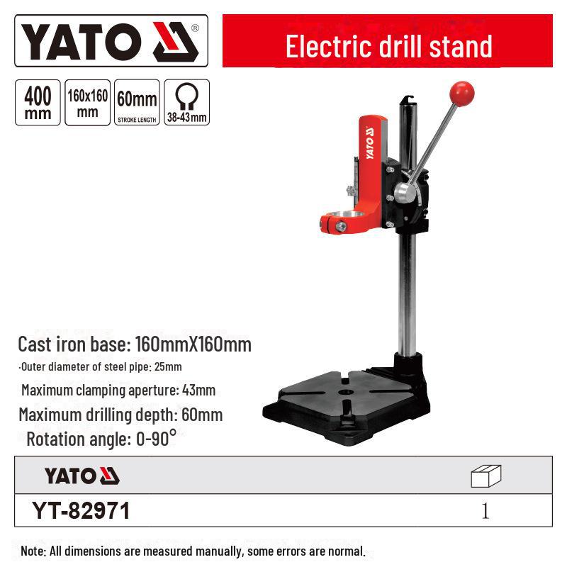 Регулируемая стойка для электродрели YATO для точного сверления 43mm 400mm YT-82971
Регулируемая стойка для электродрели YATO для точного сверления 43mm 400mm YT-82971