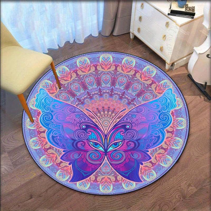 Butterfly Mandala Round Rug Psychedelic Colorful Pattern Boho Style Yoga Mat Indoor Floor Covering for Living Room Bedroom 60cm x 60cm
Butterfly Mandala Round Rug Psychedelic Colorful Pattern Boho Style Yoga Mat Indoor Floor Covering for Living Room Bedroom 60cm x 60cm