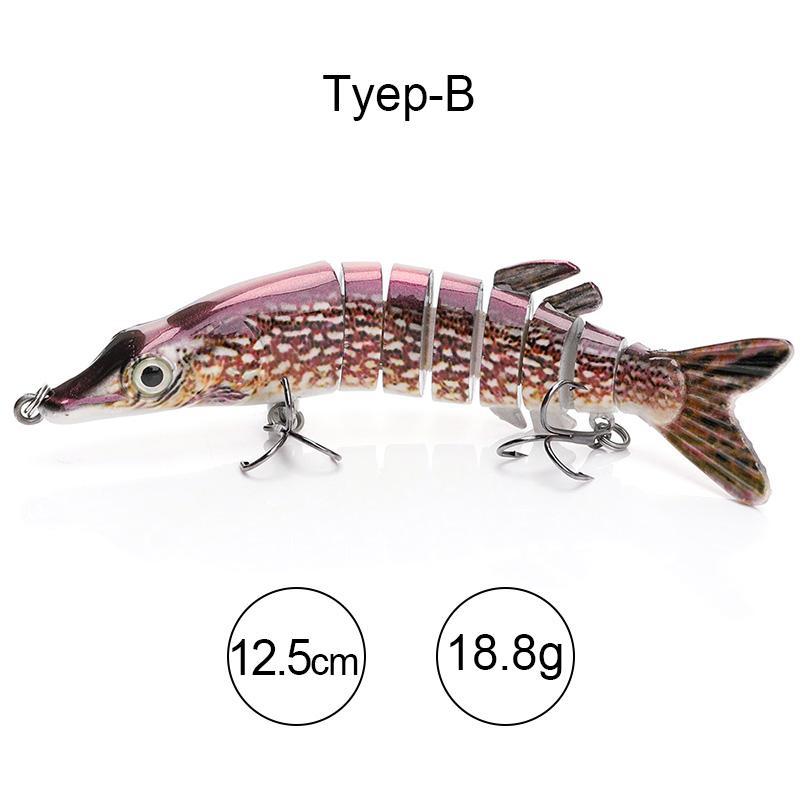 12.5Cm 20G 9-Segement Swimbait Pike Wobblers Crankbait Fishing Lure Multi Jointed Hard Bait Musky Sinking Isca Artificial Quality
12.5Cm 20G 9-Segement Swimbait Pike Wobblers Crankbait Fishing Lure Multi Jointed Hard Bait Musky Sinking Isca Artificial Quality
