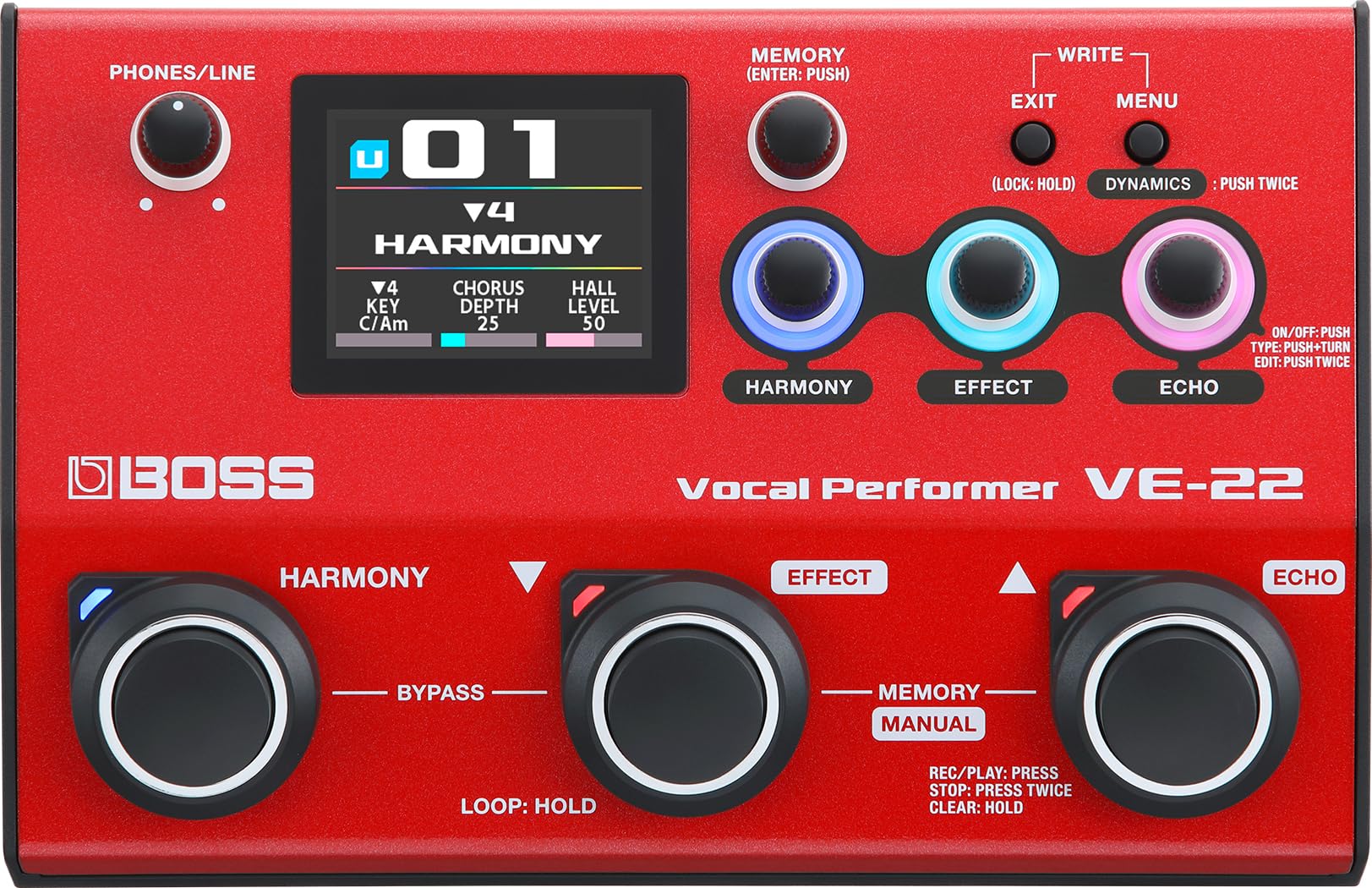 BOSS Вокальний performer Вокальні ефекти VE-22
BOSS Вокальний performer Вокальні ефекти VE-22