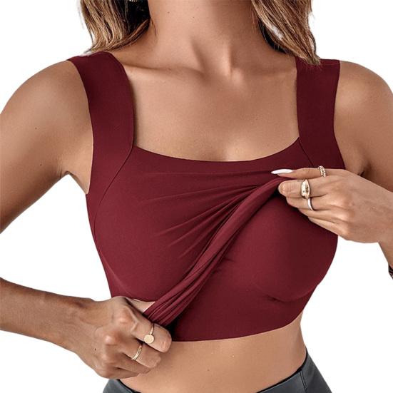 Women Bottom Bra U-Neck Sleeveless Super Soft Stretch Fabric Built-In Comfort Bra Wireless Padding Slim Fit Layering Tops XL вина червоного кольору
Women Bottom Bra U-Neck Sleeveless Super Soft Stretch Fabric Built-In Comfort Bra Wireless Padding Slim Fit Layering Tops XL вина червоного кольору