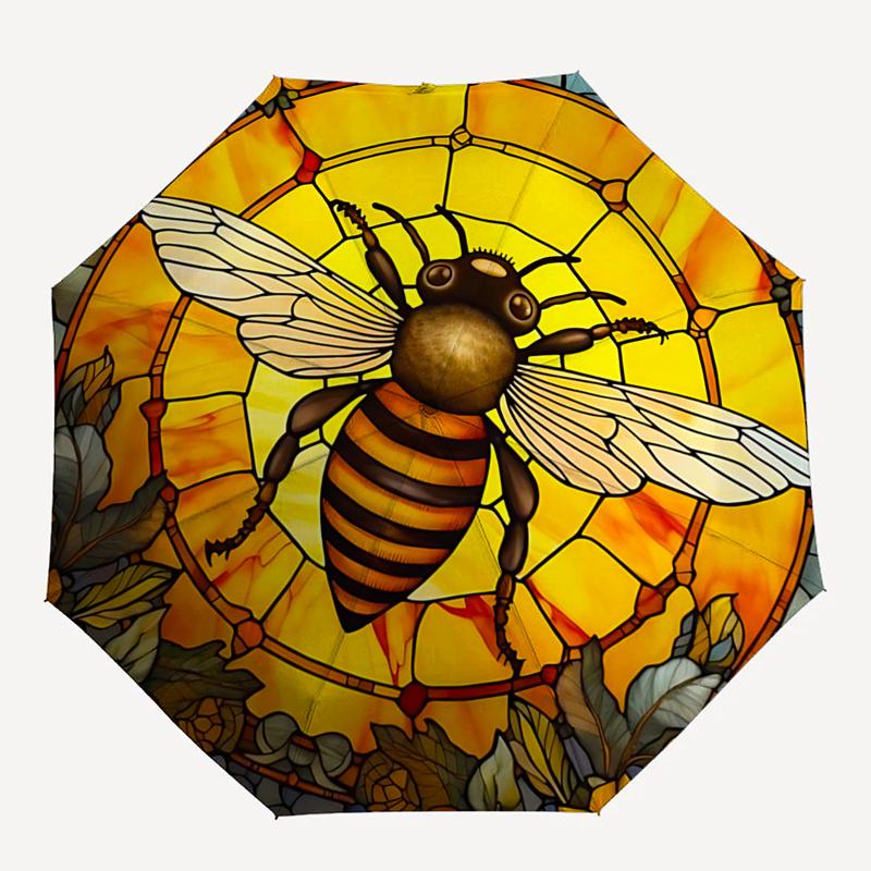 Stained Bee Design Automatic Opening Folding Umbrella with 8-Bone Iron Frame, Suitable for Fans, Travel, Daily Use, Gift for Fans and Outdoo
Stained Bee Design Automatic Opening Folding Umbrella with 8-Bone Iron Frame, Suitable for Fans, Travel, Daily Use, Gift for Fans and Outdoo