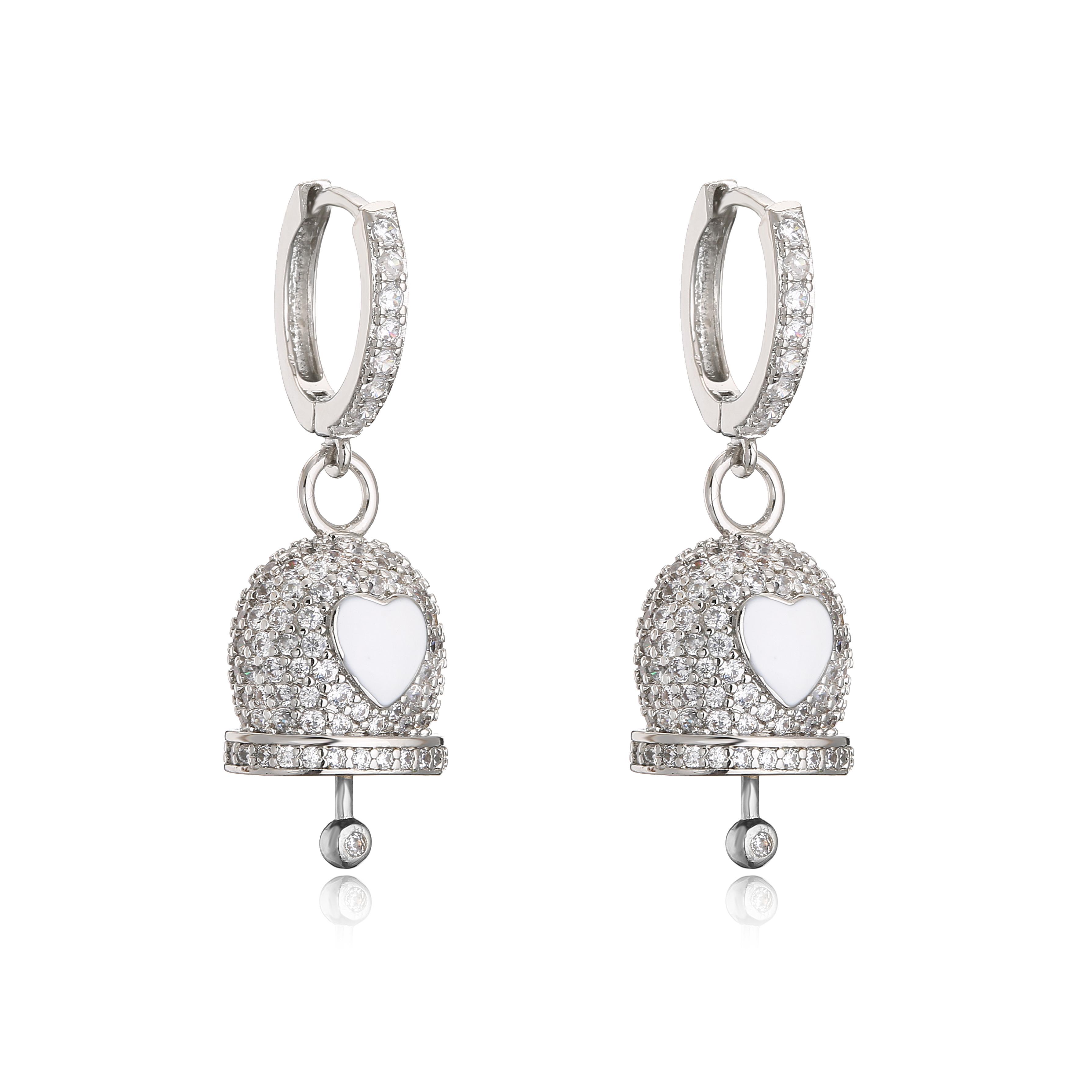 HECHENG,Heart Hoop Earrings,Bell Drop Earrings Ear Zircon Accessories Lovely Gifts for Women,Wholesale медный/белый
HECHENG,Heart Hoop Earrings,Bell Drop Earrings Ear Zircon Accessories Lovely Gifts for Women,Wholesale медный/белый