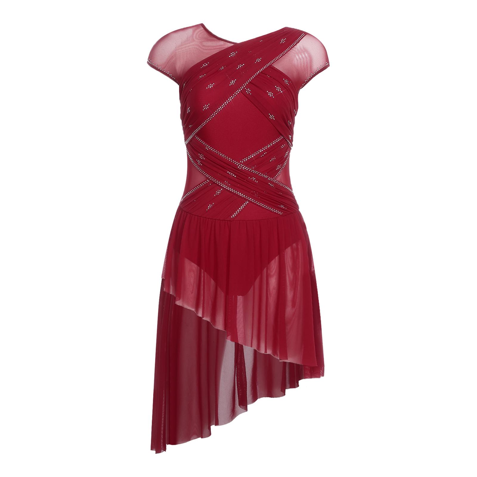 Жіночий леотард-сукня для фігурного катання Зібрана сітчаста накидка Стрази Нерівний поділ Зручна застібка внизу XXL бордовий
Жіночий леотард-сукня для фігурного катання Зібрана сітчаста накидка Стрази Нерівний поділ Зручна застібка внизу XXL бордовий