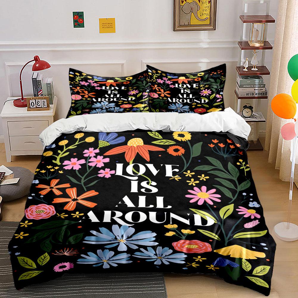 Colorful flowers and text. Bedding sets Duvet cover sets Duvet covers Pillowcases(1 * Duvet Cover 2 * Pillowcases without duvet insert) 135x200cm
Colorful flowers and text. Bedding sets Duvet cover sets Duvet covers Pillowcases(1 * Duvet Cover 2 * Pillowcases without duvet insert) 135x200cm