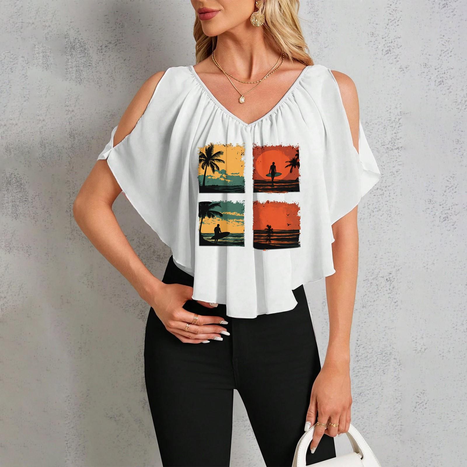 Women s Casual V-Neck Off-Shoulder Hawaiian Print T-Shirt XL винний
Women s Casual V-Neck Off-Shoulder Hawaiian Print T-Shirt XL винний