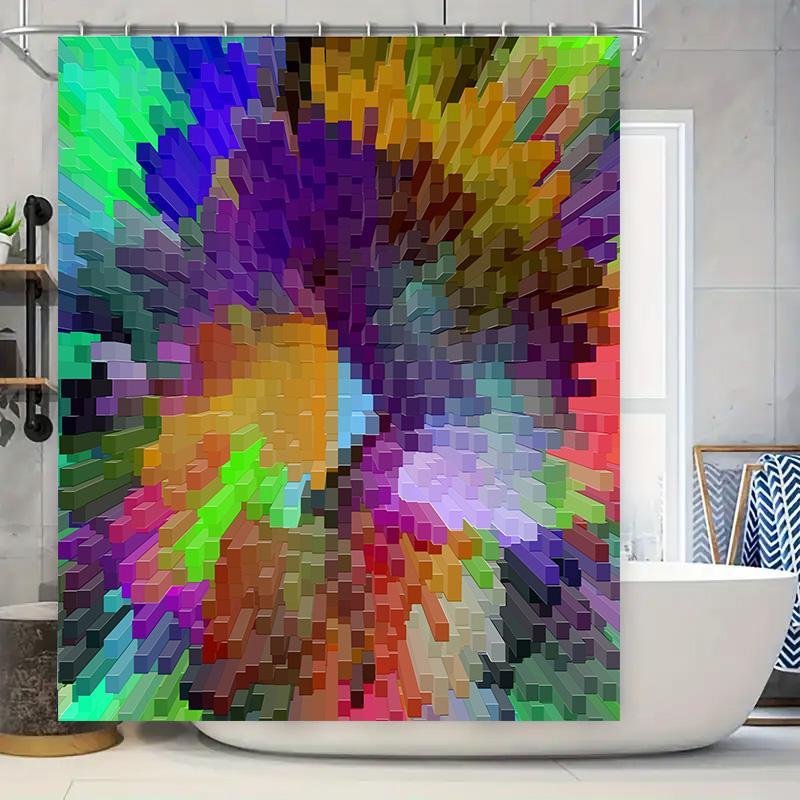 Colorful Squares Shower Curtain: Vibrant Mosaic Design For Bathroom Decor Size Customize Available. W60H190(CM)-1 Pcs
Colorful Squares Shower Curtain: Vibrant Mosaic Design For Bathroom Decor Size Customize Available. W60H190(CM)-1 Pcs