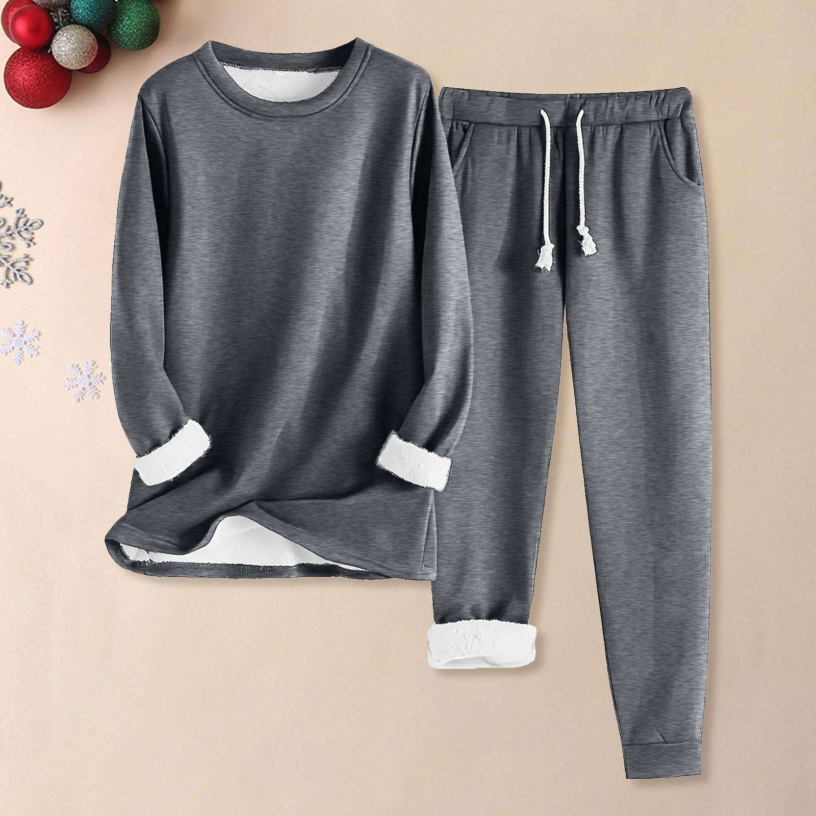 Two Piece Outfits For Women Warm Fleece Lined Jogger Set Crewneck Long Sleeve Sweatshirts Drawstring Waist Sweatpants L
Two Piece Outfits For Women Warm Fleece Lined Jogger Set Crewneck Long Sleeve Sweatshirts Drawstring Waist Sweatpants L