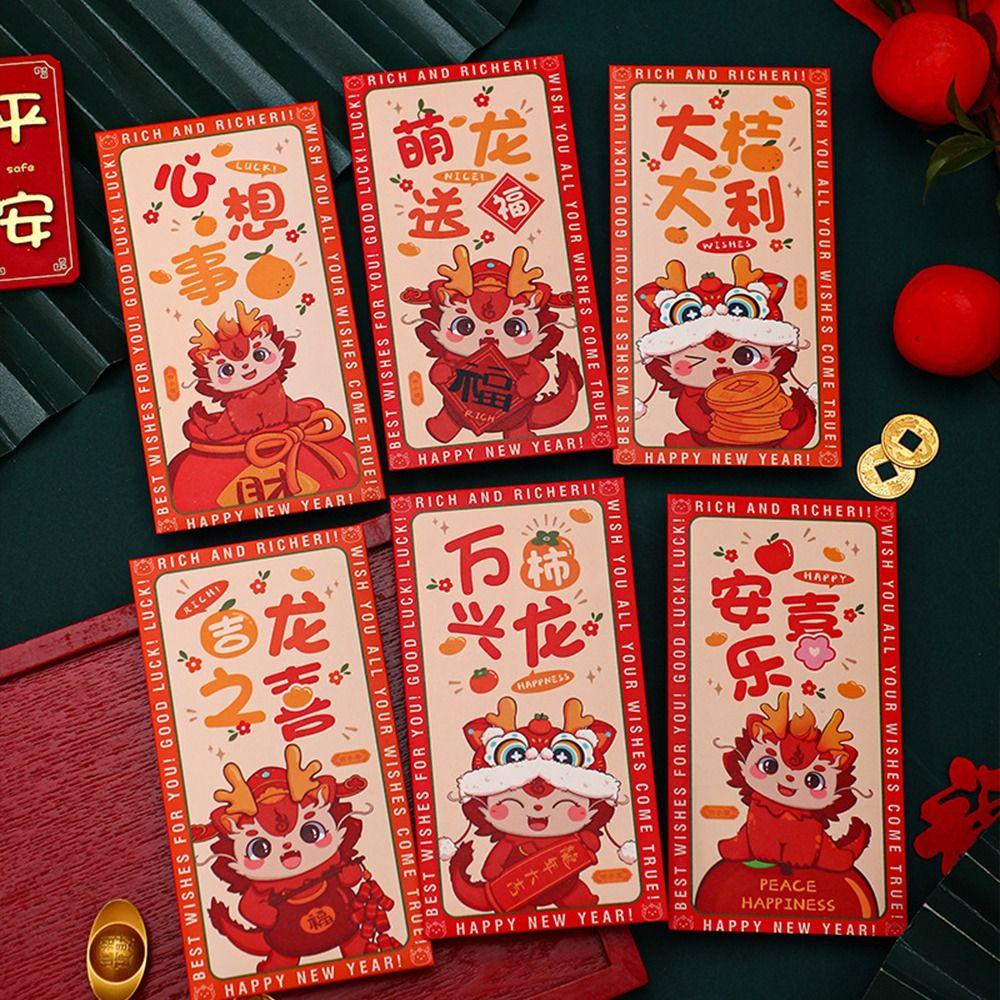 Dragon Pattern Money Pocket Luck Money Bag Money Bags 6Pcs/set Red Pocket Spring Festival
Dragon Pattern Money Pocket Luck Money Bag Money Bags 6Pcs/set Red Pocket Spring Festival