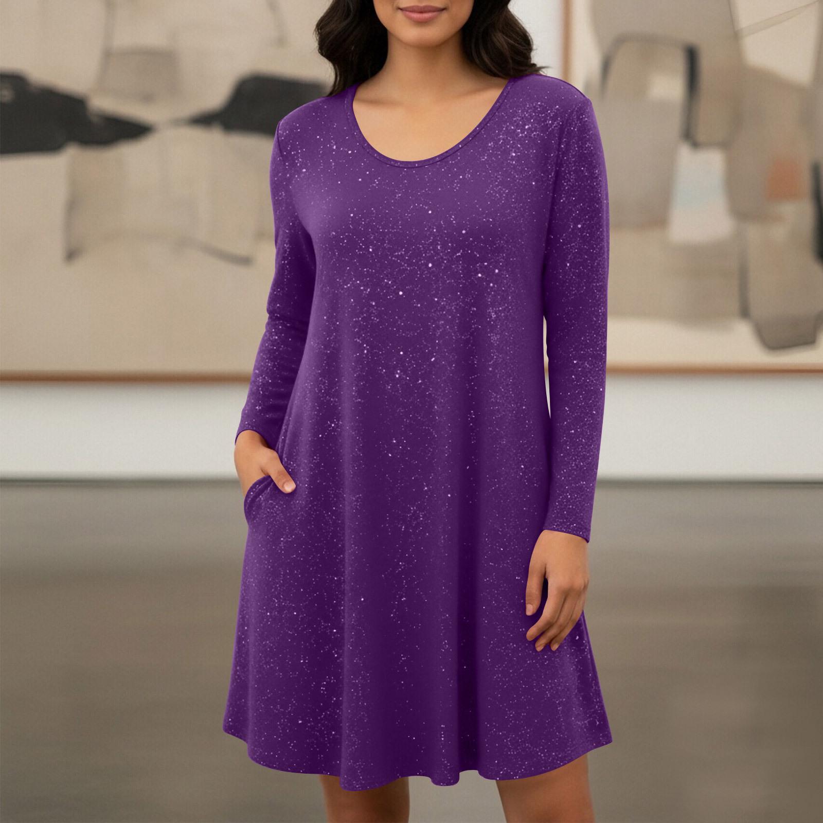 2026 Trendy European & American Style Long Sleeve Pocket Dress with Hot Stamping XL фіолетовий
2026 Trendy European & American Style Long Sleeve Pocket Dress with Hot Stamping XL фіолетовий
