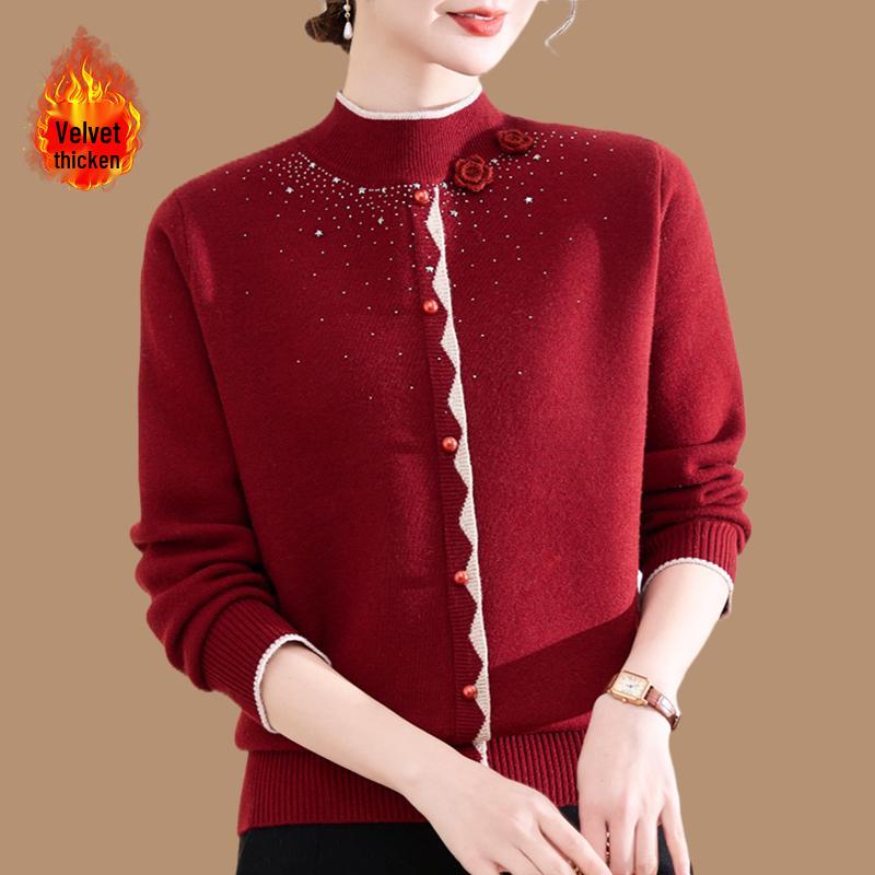 Mom s Winter Fleece One-Piece Sweater, Half-High Collar, for Middle-Aged & Elderly Women, Thick Knitted, Plus Velvet, Stylish Warm Base Layer. XL 90-105 lbs
Mom s Winter Fleece One-Piece Sweater, Half-High Collar, for Middle-Aged & Elderly Women, Thick Knitted, Plus Velvet, Stylish Warm Base Layer. XL 90-105 lbs