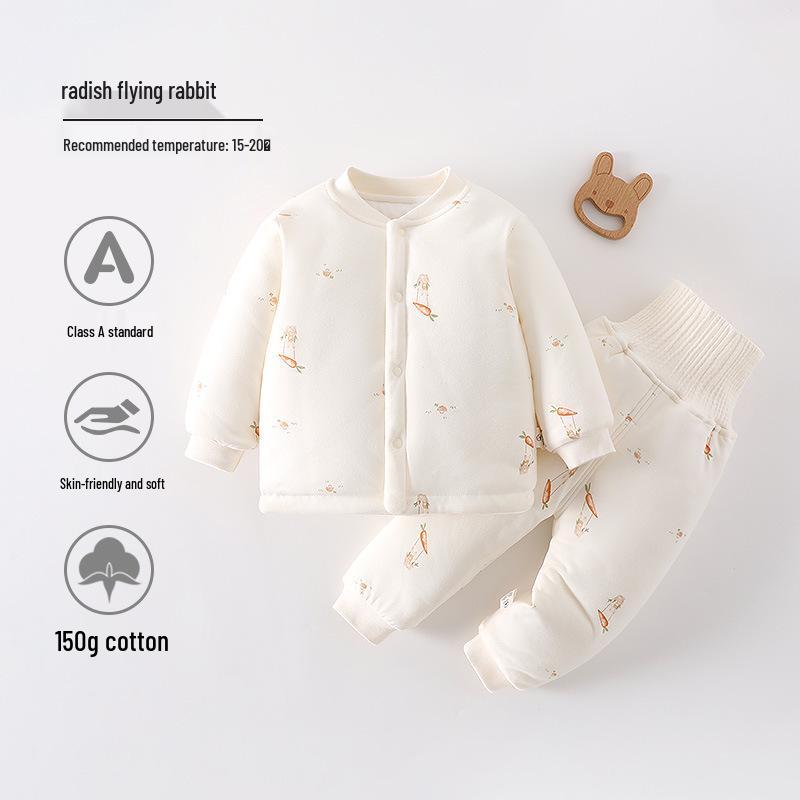 150g Quilted Baby Two-Piece Set: High-Waist, Snap Closure, Warm, Boneless, Cotton for Autumn & Winter. 80 cm
150g Quilted Baby Two-Piece Set: High-Waist, Snap Closure, Warm, Boneless, Cotton for Autumn & Winter. 80 cm