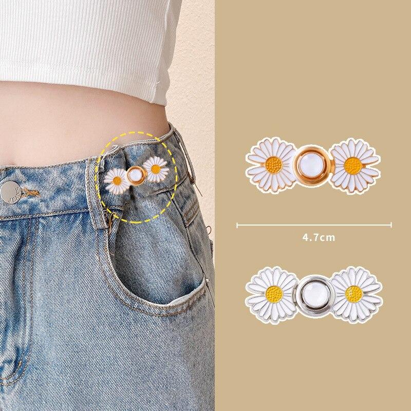 2pairs Daisy Flowers Pants Brooches Buckle Pins Tighten Waist Waist Clip Adjustable Snap Detachable Button For Pants Jeans
2pairs Daisy Flowers Pants Brooches Buckle Pins Tighten Waist Waist Clip Adjustable Snap Detachable Button For Pants Jeans